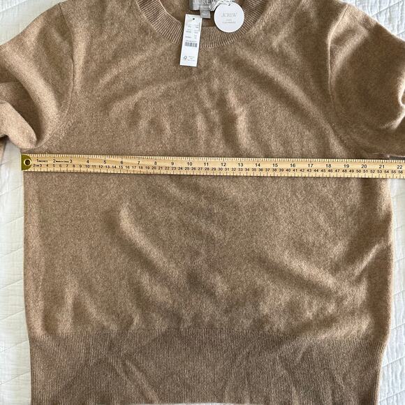 J.Crew Cashmere Classic Fit Crewneck Sweater Heather Camel BA400 Size XL New - Picture 13 of 14